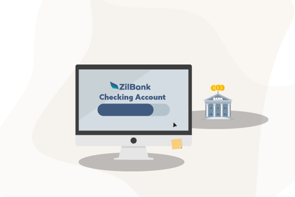 A Computer Screen Displaying the Checking Account US Bank.