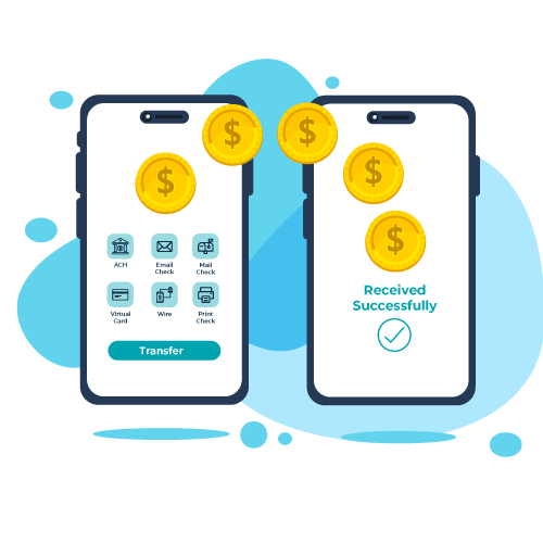 An Illustration of a Mobile Phone with Coins on It, Representing the Seamless Financial Management Available Through Online American Bank.