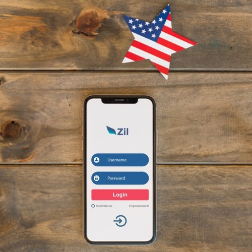A Smartphone Displaying an American Flag, Placed Next to a Bank App, Illustrating US Bank Online Banking