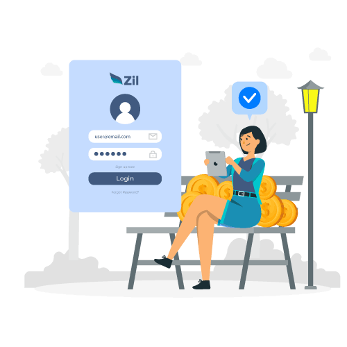 A Woman Sitting on a Bench with Coins in Her Hands, Exploring Financial Options and Considering the Benefits of the Best Online Bank for Business.