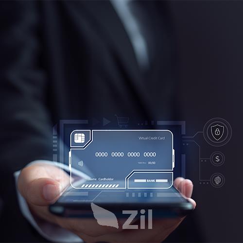 A Professional in a Suit Holding a Smartphone Showcases Banks with Instant Virtual Card Services, Using Digital Representation to Symbolize the Innovation of Digital Banking.