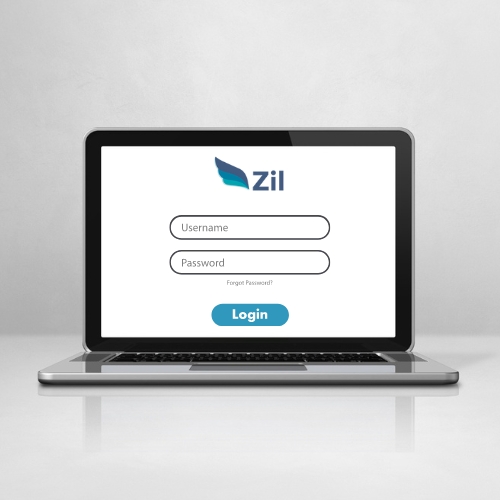 A Modern Laptop Displaying the Best N26 Alterternative Login Screen with Fields for Username and Password on a White Tabletop Against a Grey Backdrop