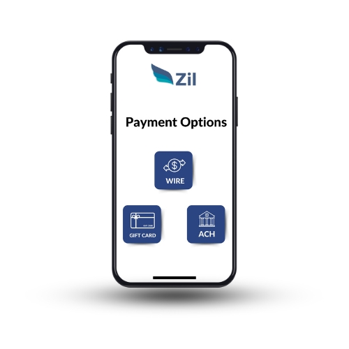 A Smartphone Screen Displays Payment Options Online and Features