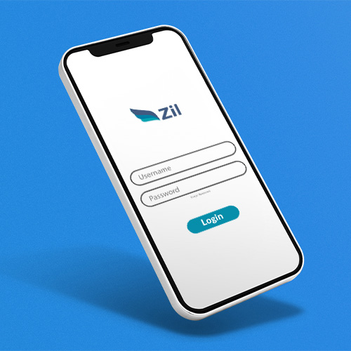 A Mobile Showing Login Portal of Nearside Alternative, Zil