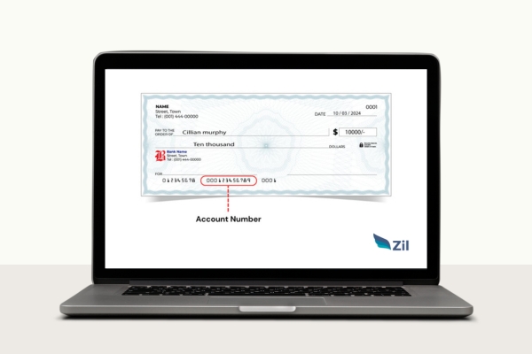 A Laptop Showing a Bank Account Number Maximize Savings and Simplify Payment, With No Monthly Fees and Maintains Fees