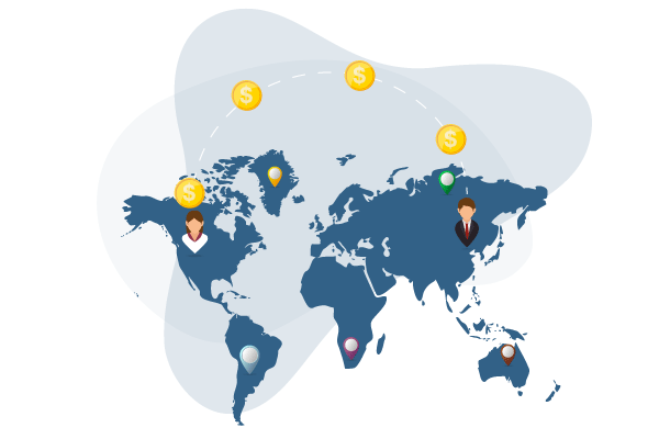 A World Map Shows International and Domestic Transfers, Speeding Up Online Checking Account Free Transactions