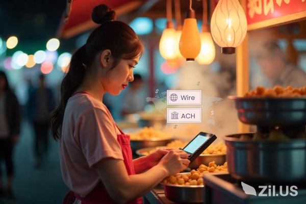 A Woman Utilizing Her Smartphone to Make Payment, Illustrating the Ease of Using Revolut Alternative for Small Food Stands