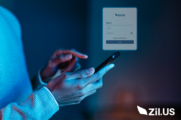 Best Business Checking Account Sign-In Screen Floating Above a Phone, Symbolizing Fast and Secure Financial Access
