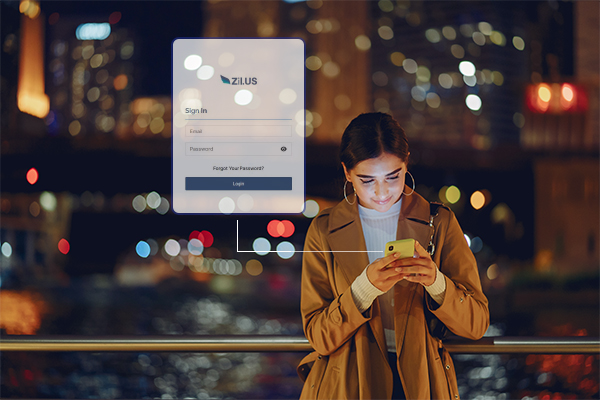 A Woman Using A Phone to Open an Online Checking Account. Easy, Fee-Free Solutions for Small Businesses
