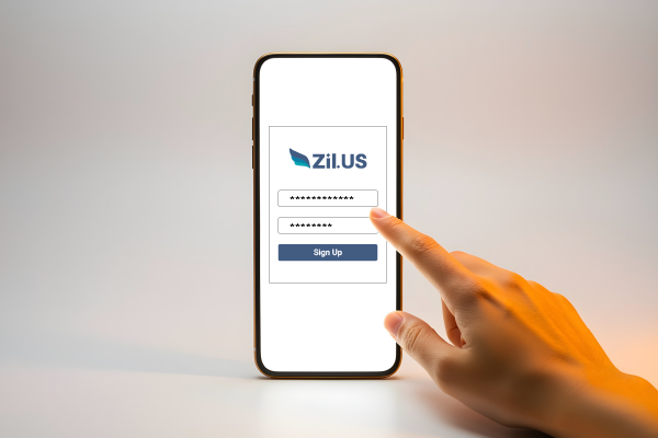 Chime Alternative Mobile Sign-Up Interface with a User Entering Login Details on a Smartphone Screen.